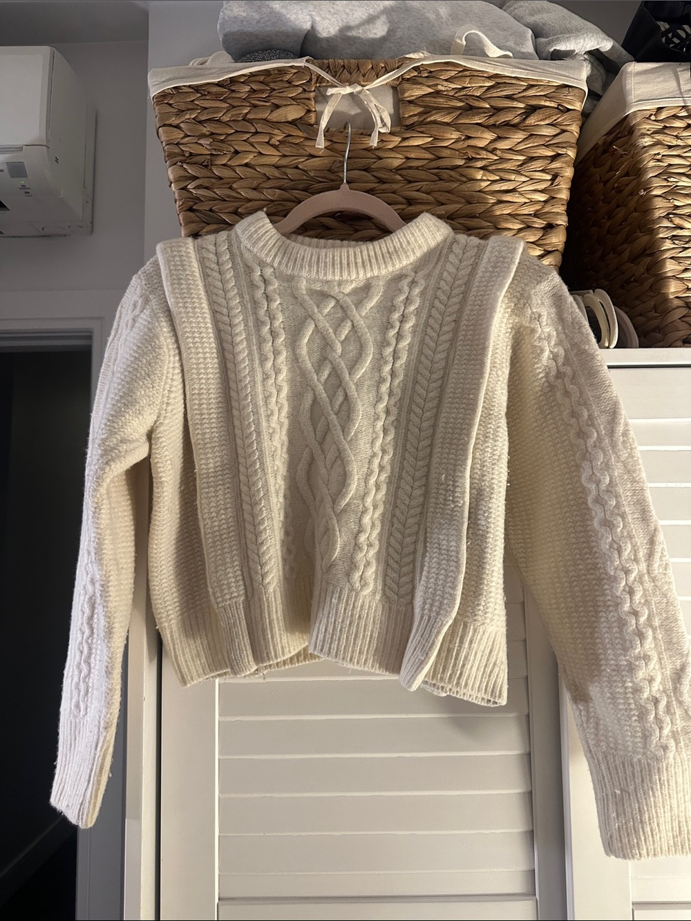 Cream Cable Knit Women's Sweater